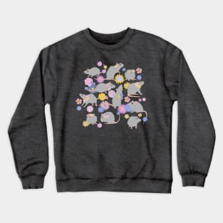 Rats and flowers Crewneck Sweatshirt